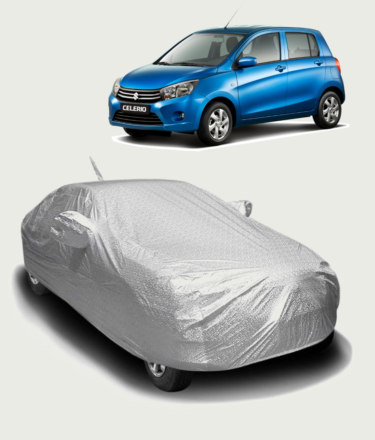 Premium Quality Dustproof Car / Four Wheeler Cover For Maruti Celerio (Grey  Colour, Without Mirror Pocket, 2X2)