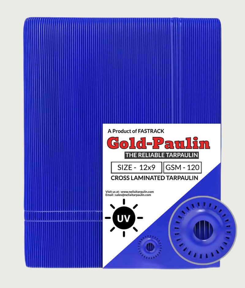 Gold-Paulin 12x9 ft 120GSM Cross Laminated Tarpaulin (Blue)