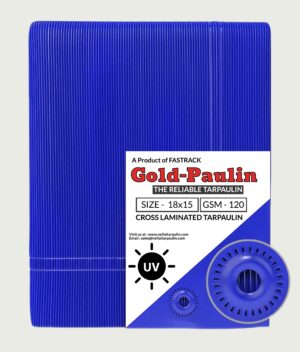 Gold-Paulin 18x15 ft 120GSM Cross Laminated Tarpaulin (Blue)